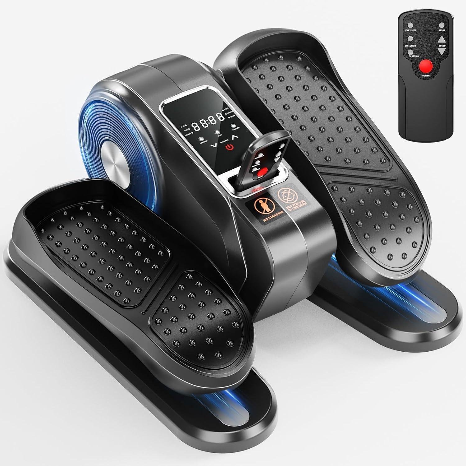 1947584443464290304.jpg Specialized For The Elderly, This Sit-down Elliptical Leg Exerciser Features A Large Anti-slip Pedal, An LCD Display, And A Remote Control - Image 1