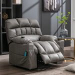 Electric Power Lift Recliner Chair Massage Chair For Elderly, Ergonomic Lounge Single Sofa Seat Living Room Lounge Recliners, Extra Large Recliner Chairs Sofa With 2 Cup Holders