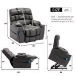 Electric Power Lift Recliner Chair Massage Chair For Elderly, Ergonomic Lounge Single Sofa Seat Living Room Lounge Recliners, Extra Large Recliner Chairs Sofa With 2 Cup Holders - Image 7
