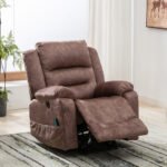 Electric Power Lift Recliner Chair Sofa With Massage And Heat For Elderly 2 Side Pockets USB Ports Single Recliner Chairs For Living Room Overstuffed Breathable Fabric Reclining - Image 3