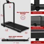 Walking Machine Under Desk Treadmill With Armrests 2.5 HP Foldable 300 Lbs Weight Capacity 15 Wide Running Belt Remote Control LED Display Suitable For Home And Office 12 Preset Programs - Image 10