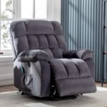 Electric Power Lift Recliner Chair Sofa With Massage And Heat For Elderly 2 Side Pockets USB Ports Single Recliner Chairs For Living Room Overstuffed Breathable Fabric Reclining - Image 3