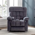 Electric Power Lift Recliner Chair Sofa With Massage And Heat For Elderly 2 Side Pockets USB Ports Single Recliner Chairs For Living Room Overstuffed Breathable Fabric Reclining - Image 2