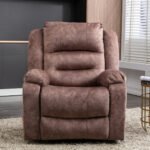 Electric Power Lift Recliner Chair Sofa With Massage And Heat For Elderly 2 Side Pockets USB Ports Single Recliner Chairs For Living Room Overstuffed Breathable Fabric Reclining - Image 5