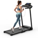 EU Electric Treadmill, Folding Treadmill For Home Up To 12 Kmh, With LED Display, App And Tablet Holder, Compact Treadmill For Home And Office