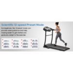 NEW Home Folding Treadmill With Pulse Sensor, 2.5 HP Quiet Brushless Motor , 7.5 MPH, 300LBS Weight Capacity Walking Jogging Machine With 3 Level Incline 12 Preset Programs For Home Gym - Image 9