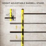 Squat Rack With Pull Up Bar And Barbell Bar Adjustable Bench Press Multi-Function Weight Lifting Half Rack, Yellow - Image 3