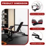 Adjustable Weight Bench Combo, Bench Press Combo, Home Gym Weight Bench With Squat Rack, Leg Extensions, Teacher Curls And Weight Storage--Only Supports Self Pickup - Image 3