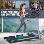 Compact Folding Treadmill For Home - 2.5HP Quiet Brushless Motor, 3-Level Incline, 7.5 MPH, Shock Absorption, Space-Saving Design For Running, Walking - Treadmill For Small Spaces & Home Use - Image 7