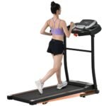 NEW Home Folding Treadmill With Pulse Sensor, 2.5 HP Quiet Brushless Motor , 7.5 MPH, 300LBS Weight Capacity Walking Jogging Machine With 3 Level Incline 12 Preset Programs For Home Gym - Image 5