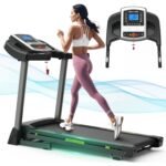 Silent Motor Dual Shock Absorption 330 Lbs Loading Portable Folding Treadmill With Intuitive LCD Panel