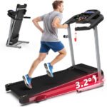 Compact Folding Treadmill For Home - 2.5HP Quiet Brushless Motor, 3-Level Incline, 7.5 MPH, Shock Absorption, Space-Saving Design For Running, Walking - Treadmill For Small Spaces & Home Use - Image 3
