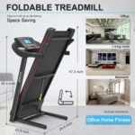 Fitshow App Home Foldable Treadmill With Incline, Folding Treadmill For Home Workout, Electric Walking Running Treadmill Machine 5 LCD Screen 250 LB Capacity Bluetooth Music - Image 4