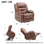 Electric Power Lift Recliner Chair Sofa With Massage And Heat For Elderly 2 Side Pockets USB Ports Single Recliner Chairs For Living Room Overstuffed Breathable Fabric Reclining - Image 6