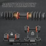 Adjustable Dumbbell Set, 10 In 1 Free Dumbbell For Men And Women, Black Dumbbell For Home Gym, Full Body Workout Fitness, Fast Adjust By Turning Handle 10 Gears55 LB - Image 5